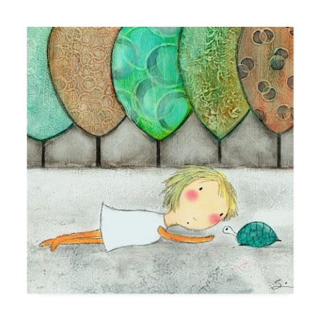Carla Sonheim 'Girl With Turtle' Canvas Art,35x35